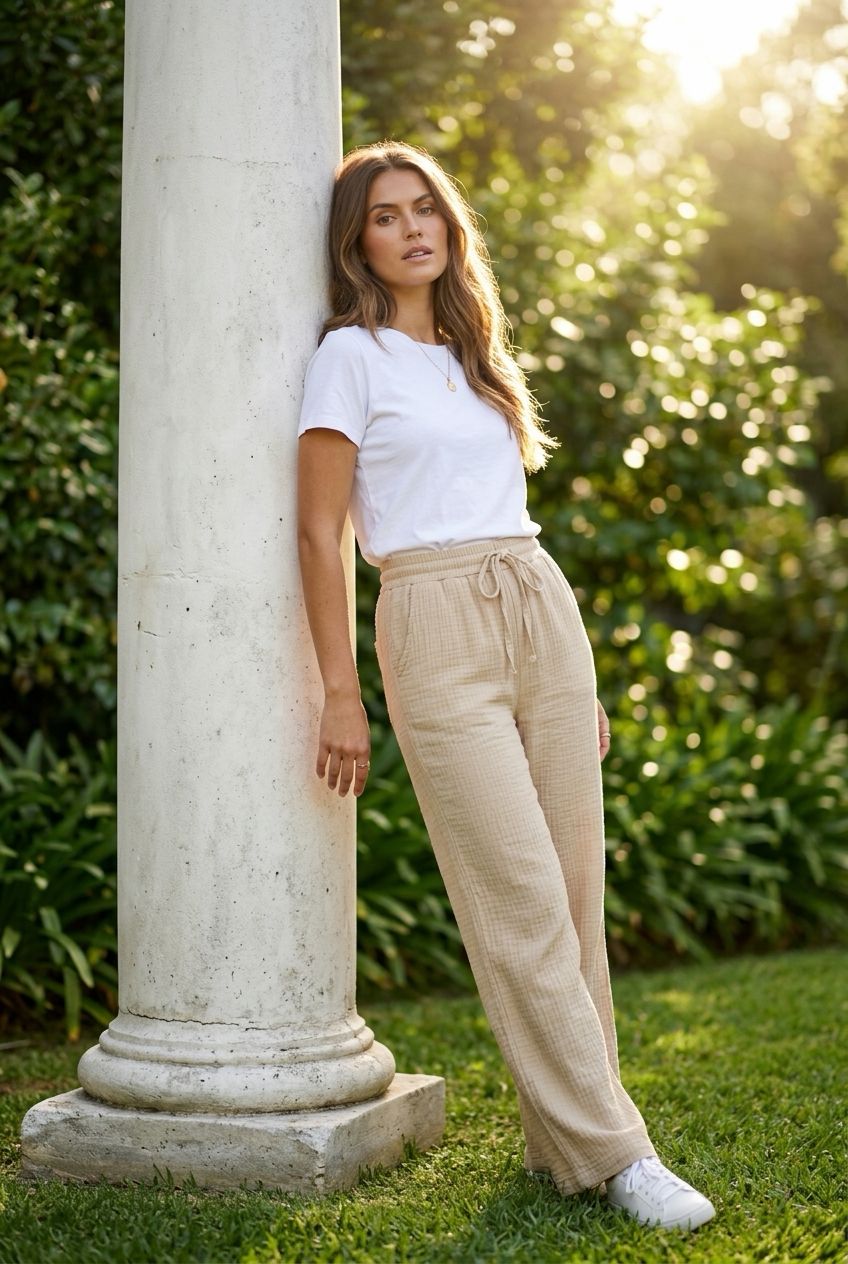 Müslin Palazzo Pantalon - Görsel 6