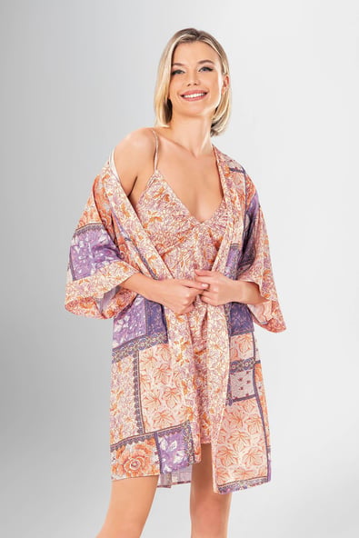 Şortlu Pijama Takım - Baskılı - Görsel 4